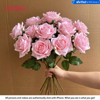 Nouvelles fleurs artificielles Dalian Chermy pour décoration de mariage, roses au toucher réel, roses en latex blanc de haute qualité, taille moyenne