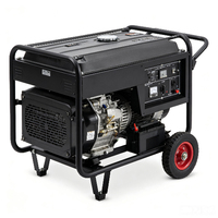 Générateur diesel portable 12 kW, refroidissement par air, démarrage électrique, triphasé 380 V 50 Hz, châssis ouvert pour la construction