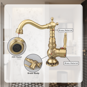 <span class=keywords><strong>Rubinetto</strong></span> Classico Antico per Lavabo Bagno, Miscelatore <span class=keywords><strong>Acqua</strong></span> <span class=keywords><strong>Calda</strong></span> <span class=keywords><strong>e</strong></span> <span class=keywords><strong>Fredda</strong></span> - Product Image 3