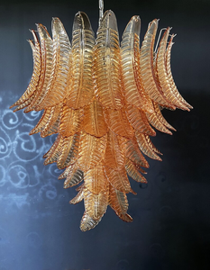 <span class=keywords><strong>Lampadario</strong></span> a spirale in vetro artistico <span class=keywords><strong>arancione</strong></span> bruciato enorme ambra italiana Murano - Product Image 6