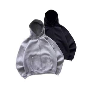 Ensemble de survêtement homme 2 pièces épais et ample : <span class=keywords><strong>pantalon</strong></span> de jogging à jambe large et sweat à capuche zippé surdimensionné personnalisé – Fabricant de survêtements pour homme - Product Image 1