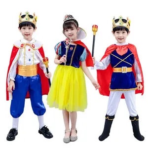 Disfraz de Halloween del príncipe Snowyprincess King para niños, traje de maquillaje para espectáculo de baile