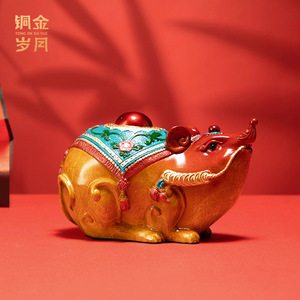 Adorno de cobre con forma de rata, decoración metálica del zodiaco para el hogar u oficina, regalo de Año Nuevo Chino, de Copper Art Workshop - Product Image 2