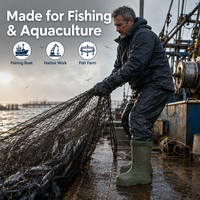 Bottes de pêche imperméables à doublure en feutre amovible, bottes en caoutchouc hautes jusqu'au genou pour hommes, antidérapantes, pour travaux aquacoles