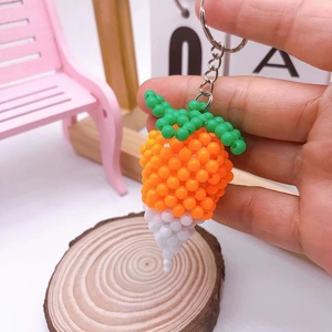 Wholesale Bright Color <b>Plastic</b> <b>Beads</b> Handmade Pendant Promotion Gift Vegetable Keyrings Acrylic <b>Beads</b> Bag Charm Carrot Keychains - Product Image 6