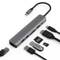 4K 60Hz 모니터 유형 C 어댑터 TF SD USB3.0 PD 충전 GBE Lan USB 허브 노트북 M1 칩 및 스마트 폰 도크 Tec