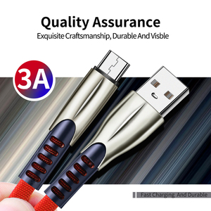 1M 2M 3M <span class=keywords><strong>Micro</strong></span> <span class=keywords><strong>USB</strong></span> Loại C <span class=keywords><strong>Cable</strong></span> 3A Hợp Kim Kẽm Sạc Nhanh Cho Xiaomi Android Điện Thoại Di Động Cáp Dữ Liệu Cho Samsung <span class=keywords><strong>Micro</strong></span> Sạc - Product Image 3