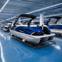 Perahu Pontong Aluminium Desain Baru 22ft, 12 Orang, Dek Pancing, Konsol Layar, Trailer Dapat Disesuaikan (Opsional), Mesin Luar 200HP