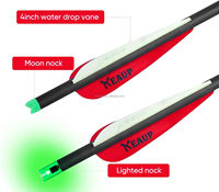 Flèches de carabine à poulies en carbone de 20 pouces, 6 pièces avec pointes lumineuses, pointes de chasse ID 7,62 mm, flèches de chasse, logo personnalisé OEM, arc recurve en plastique