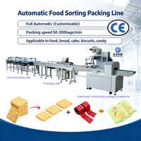 Machine d'emballage multifonctionnelle pour sachets de bonbons, biscuits et gâteaux en acier inoxydable, ligne de production automatique de tri et d'alimentation