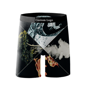 Venta al por mayor de alta calidad transpirable agradable a la piel logotipo personalizado hombres Calzoncillos Bóxer dibujado a mano ballena ropa interior con estampado <span class=keywords><strong>marino</strong></span> para hombre - Product Image 1