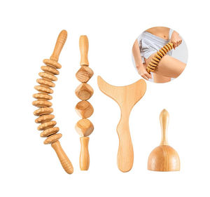 4 Massage werkzeuge aus Holz zur Körperform ung, zur Verbesserung der Durchblutung und Muskel entspannung - Product Image 1