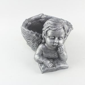 <span class=keywords><strong>Petit</strong></span> <span class=keywords><strong>Pot</strong></span> de Plante en Ciment Argenté Intérieur Extérieur Décor Fleur Succulente Cactus Couverture Planteur - Product Image 2