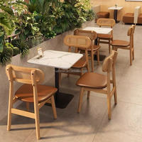 Ensemble de restaurant de thé de Hong Kong de style sud-est asiatique café rétro magasin de thé au lait chaise de salle à manger et combinaison de meubles de Table