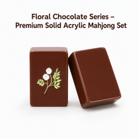 Juego de Mahjong Americano con Temática de Chocolate, Fichas de Mahjong Acrílicas Personalizadas de Una Sola Capa para Viajes, Entretenimiento en el Hogar con Dados