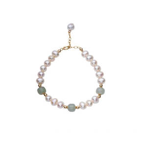 Nueva pulsera de perlas de jade natural Hetian para mujer WENCHI, 16 cm + cadena de extensión de 3 cm, perla de agua dulce de 5-6 mm - Product Image 2