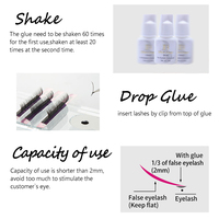 Colle transparente IB sans latex, résistante à l'eau, pour extensions de cils, adhésif liquide longue durée pour tous types de peau