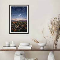 Impression sur toile HD, tournesol de nuit, art mural personnalisé, impression numérique, design personnalisé pour la décoration moderne de la maison