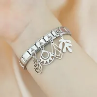 Hapiship Nouvelle Mode Romantique Feuilles Dorées Breloque Pendentif Italien Compatible Bracelet Acier 9mm Accessoires Fabrication DIY DJ1261
