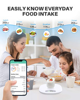 Balance de cuisine numérique électronique intelligente et saine, en verre, pour peser les aliments, compteur de calories, écran LCD, connectivité d'application, mesures du café