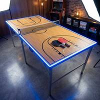 Table de ping-pong portable professionnelle pliable avec éclairage LED pour activités sociales en extérieur, équipement sportif