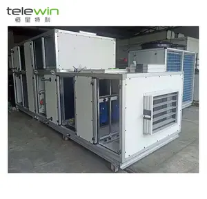 Monster air handling unit with temperature and humidity control EC fan desiccant wheel chilled water coil DX coil