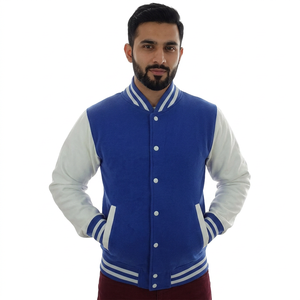 Custom College Varsity Jacket <b>For</b> <b>Men</b> Winter High Quality Leather Sleeves Letterman Breathable Baseball Varsity Jacket - Product Image 1