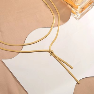 Collar de Moda para Mujer, Cadena de Hueso de Serpiente en Oro de 18K PVD, Cadena para Suéter Versátil y Moderna, Collar de Regalo al por Mayor - Product Image 3