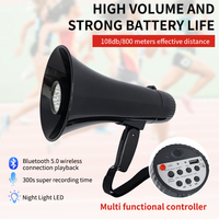 XC-165 30W Megafon LED Portabel dengan Siren Terintegrasi, Lampu LED, Kontrol Suara, Pengisian Daya USB, Speaker Genggam, Daya DC