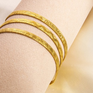 Vintage <b>Charm</b> Bracelet for Women Simple Stylish 18K Gold Plated Stainless Steel Trendy Bracelets or <b>Bangles</b> - Product Image 2