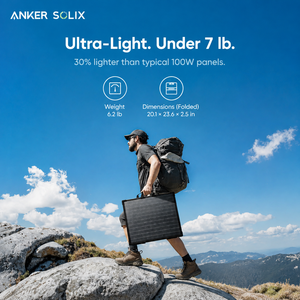 Panel Solar Tipo N de 100W con 25% de Eficiencia, Anker SOLIX PS100 Bifacial Plegable IP68 Ultraligero de 7 lb para Viajes en la Naturaleza - Product Image 2