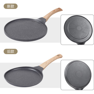 Non Stick Frying Pan Set With Wooden Handle For Pizza Pancake Cooking Kitchen Use - Product Image 2
