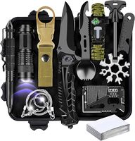 Kit de survie 16 en 1 en gros, équipement de survie d'urgence pour le camping, la randonnée et la chasse, cadeaux de vacances