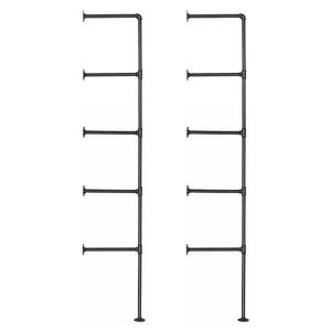 Giá đỡ treo tường bằng kim loại kiểu steampunk mộc mạc, kệ sắt đúc đen không có gỗ để trang trí nhà cửa - Product Image 3