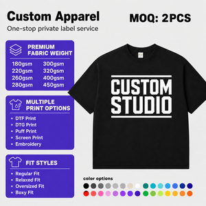 ผู้ผลิต OEM ODM เสื้อยืดคอตตอนหนาน้ำหนักมาก ทรงโอเวอร์ไซส์ คอกลม สกรีนลายตามสั่ง ทรงบ็อกซี่ พิมพ์โลโก้ตามสั่ง แบรนด์ส่วนตัว เสื้อยืดผู้ชาย - Product Image 1