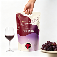 Bolsa Doypack Personalizada Aséptica para Vino Tinto, Vodka, Jugo, con Válvula Dispensadora de Grifo de 3L y 5L, Envase Líquido de Grado Alimenticio con Logotipo Personalizado