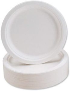 Platos Desechables de Bambú Biodegradables y Ecológicos para Bodas, Personalizables con Estampado, para Bebidas, Blancos, de 7''-10'', Venta al Por Mayor - Product Image 1