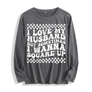 100% <span class=keywords><strong>T</strong></span> - <span class=keywords><strong>Shirt</strong></span> a manica lunga in cotone "I Love My marity Funny Graphic", Multi-colori - Product Image 1