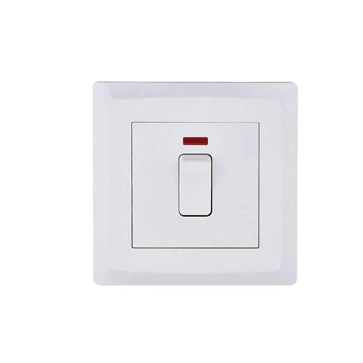 VNX Good Quality UK Switch and Socket PC Plate British Standard White Color 3pin 250v 15a Electric Wall Socket With 1gang Switch