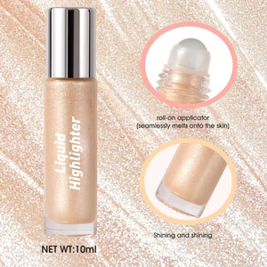 Vente chaude, illuminateur liquide pigmenté pour le corps, maquillage durable, vente en gros, logo personnalisé, applicateur à bille, illuminateur lumineux - Product Image 5