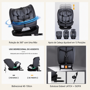 Siège auto pour enfant I-SIZE ECE R129 40-150cm <span class=keywords><strong>ISOFIX</strong></span>, siège auto de sécurité avec rotation à 360 degrés, possibilité de s'asseoir ou s'allonger, fabriqué en usine - Product Image 2