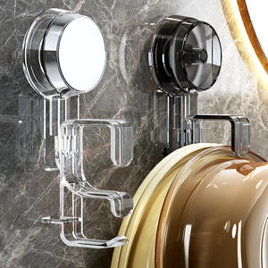 Estante de baño con ventosa, estante de almacenamiento duradero montado en la esquina para lavabo, cocina, inodoro, con diseño circular de 4-7,9 pulgadas de profundidad - Product Image 1