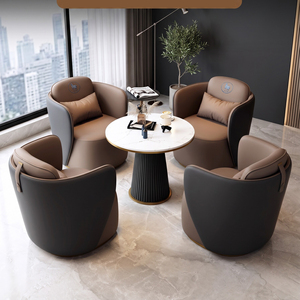 Sofá de Cuero para Negociaciones Comerciales, Estilo Italiano, Lujoso y Moderno, para Salón de Belleza, Área de Recepción Informal, Silla <span class=keywords><strong>Hotek</strong></span> - Product Image 2