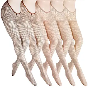 Wholesale Women Hollowed Out V Cut Carnival Glitter Fishnet Stockings Shiny Pantyhose
