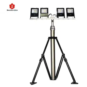 Customized 6.5~15m Mobile Portable Telescopic Mast Pole LED Manual Light Tower With Competitive Price