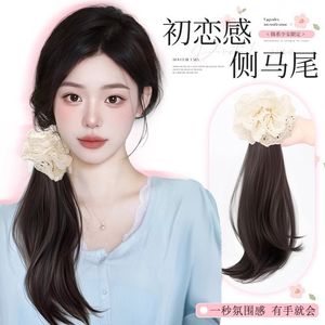 Extensión de Cabello Largo con Cola de Caballo Lateral, Fibra Resistente al Calor, Color Natural, para Mujeres, Se Adapta a Cualquier Forma de Rostro - Product Image 2