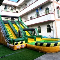 Perosotan Air Tiup Siap Kirim dengan Kolam, Perosotan PVC Kelas Komersial untuk Anak-anak dan Dewasa, Taman Bermain Luar Ruangan