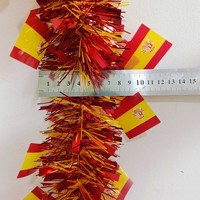 Wiederverwendbare Plastik Spanische Flagge Glitzerblume Feiertagspartydekoration für Erwachsene