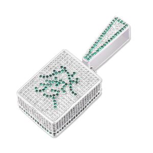 Popular chino Hiphop moda Iced Out Mahjong <span class=keywords><strong>Fa</strong></span> colgante collar elegante Hiphop accesorio - Product Image 3