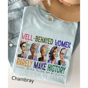 T-Shirt da Donna Comfort Colors, Vestibilità Regolare, 100% Cotone, Stampa Femminista, Collo Tondo, Casual, per Tutte le Stagioni, Manica Corta - Product Image 3